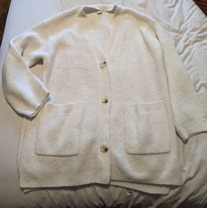 White Wood Blend Cardigan